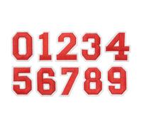 PATIKIL Parches De Números Bordados 10 Pcs Números 0-9 Aplicación De Parche Bordado Calcos Para Coser Con Adhesivo Planchado 1.77 Pulgada Para Ropa Vestidos Jeans Zapatos Gorro DIY Rojo