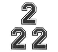 PATIKIL Parches de Números para Planchar 3 Pcs Pegatinas Decorativas del Número 1-9 Chenilla Adhesivo, para Reparar Jeans, Ropa, Bolsos, Sombreros, Camisas, Manualidades Número Negro 2