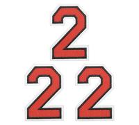 PATIKIL Parches de Números para Planchar 3 Pcs Pegatinas Decorativas del Número 1-9 Chenilla Adhesivo, para Reparar Jeans, Ropa, Bolsos, Sombreros, Camisas, Manualidades Número Rojo 2