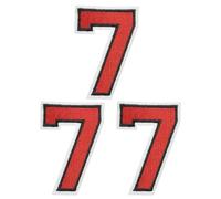 PATIKIL Parches de Números para Planchar 3 Pcs Pegatinas Decorativas del Número 1-9 Chenilla Adhesivo, para Reparar Jeans, Ropa, Bolsos, Sombreros, Camisas, Manualidades Número Rojo 7