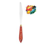 PATIKIL PATIKIL Espátula Para Pintura De 24.5cm De Acero Inoxidable De Madera Caoba|Cuchilla Mangos Herramientas Para Pintar Óleo Acrílico Mezcla Difusión Acabado Triangular
