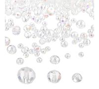 PATIKIL PATIKIL Rondelle Crystal Beads, 600 Piezas de 4-8 mm de Cuentas Sueltas de Vidrio Facetadas en Forma de Briolette para Hacer Joyas, Pulseras, Collar, Pendientes, Chapado Blanco AB