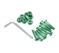 PATIKIL Patineta Herraje Kit, 1" Montaje Tornillos Hexagonal Cabeza Pernos Tuercas Juego con Llave para Tabla Larga Crucero, Verde