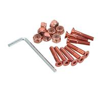 PATIKIL Patineta Herraje Kit, 1" Montaje Tornillos Hexagonal Cabeza Pernos Tuercas Juego con Llave para Tabla Larga Crucero, Rojo