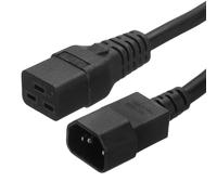 PATIKIL PDU Cable de Extensión Alimentación, 3 m Cable Alargador de 3 Clavijas de Corriente Alterna C14 Macho a C19 Hembra 2.5mm² 250V 10A para Portátil Electrónica Ordenador Impresora