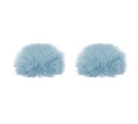 PATIKIL Peludo Micrófono Parabrisas 7mm x 60mm Micrófono Cubierta Parabrisas para Interior Exterior Micrófono Claro Azul Paquete de 2