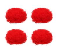 PATIKIL Peludo Micrófono Parabrisas 7mm x 60mm Micrófono Cubierta Parabrisas para Interior Exterior Micrófono Rojo Paquete de 4