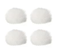 PATIKIL Peludo Micrófono Parabrisas 7mm x 60mm Micrófono Cubierta Parabrisas para Interior Exterior Micrófono Blanco Paquete de 4