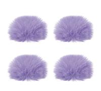 PATIKIL Peludo Micrófono Parabrisas 7mm x 60mm Micrófono Cubierta Parabrisas para Interior Exterior Micrófono Púrpura Paquete de 4