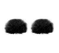 PATIKIL Peludo Micrófono Parabrisas 7mm x 60mm Micrófono Cubierta Parabrisas para Interior Exterior Micrófono Negro Paquete de 2