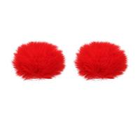 PATIKIL Peludo Micrófono Parabrisas 7mm x 62mm Micrófono Cubierta Parabrisas para Interior Exterior Micrófono Rojo Paquete de 2