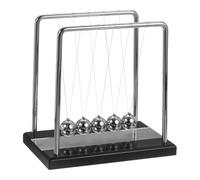 PATIKIL Péndulo de 5 Bolas Metálicas 22mm/0.9" Base de Espejo | Para Escritorio, Aliviar el Estrés y Aprendizaje de Física, con Soporte de Madera, Regalo para Oficina y Decoración del Hogar