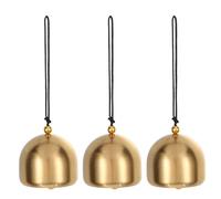 PATIKIL Pequeña Campana Colgante a Granel, 2 Piezas Campana Feng Shui China Buena Suerte Móvil para Puerta Ventana Decoración del Hogar Jardín Riqueza y Colgante Seguro, Dorado-Negro