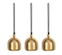 PATIKIL Pequeño Lote de Campana Colgante, 3 Piezas de Campana Feng Shui China Buena Suerte Móvil para Puerta Ventana Decoración del Hogar Jardín Colgante de Riqueza, Dorado-Negro