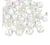 PATIKIL Perlas de Cristal, 50 Unidades de 8 mm de Encanto de Trébol de Cristal Transparente Transparente Suministros para Hacer Joyas para Pulseras Manualidades DIY, Mezcladas