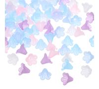 PATIKIL Perlas de Flores Esmeriladas 100 Piezas de Perlas de Flores de Acrílico para Joyas Y Manualidades DIY Multicolores