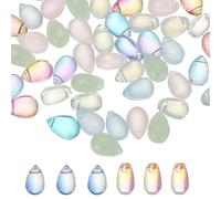 PATIKIL Perlas de Lágrima de Vidrio Checo, 100 Piezas de Cuentas de Semilla de Vidrio Transparente con Forma de Lágrima de Cristal Hinchado, Multicolor, 6x9mm