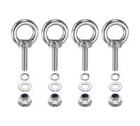 PATIKIL Perno De Ojo Con Hombrillo M5 X 20 Mm 4 Piezas Anillo De Elevación En Acero Inoxidable 304 Con Tuercas De Seguridad De Brida Arandelas Planas Y Resortes Para Sujetar Cintas