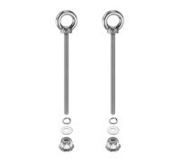 PATIKIL Perno de ojo de hombro M3 x 50 mm, 2 piezas de acero inoxidable 304 roscado con tuercas de bloqueo de brida, resorte y arandelas planas para colgar correas de amarre al aire libre e interior