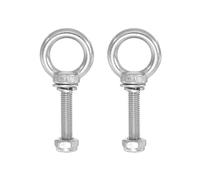 PATIKIL Pernos de Ojo para Levantamiento de Hombro, M10x50 Acero Inoxidable 304 Rosca Macho con Tuerca Hexagonal Arandela Plana para Colgar y Asegurar Cadena Cable de Alambre, 2 Sets