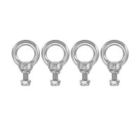 PATIKIL Pernos de Ojo para Levantamiento de Hombro, M5x12 Acero Inoxidable 304 Rosca Macho con Tuerca Hexagonal Arandela Plana para Colgar y Asegurar Cadena Cable de Alambre, 4 Sets