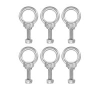 PATIKIL Pernos de Ojo para Levantamiento de Hombro M6x20 Acero Inoxidable 304 Rosca Macho con Tuerca Hexagonal Arandela Plana para Colgar y Asegurar Cadena Alambre 6 Juegos