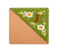 PATIKIL Personalizado Bordado Esquina Marcador, Lindos floreses Fieltro Cosido Triángulo Libro Marca Página Marcador para Mujeres Hombres Libro Amantes Maestra, Verde, Letra J