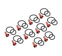 PATIKIL Pesca Anzuelo Guardián, 10 Paquete Plástico Pescado Señuelo Cebo Soporte Accesorios con 2 Tamaño Goma Anillos para Pesca Caña, Rojo