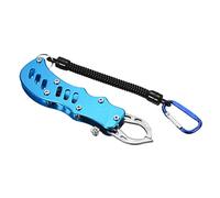 PATIKIL Pescado Labio Pinza, Inoxidable Acero Pescado Agarre Agarrador Soporte con Cordón para Pesca, Azul