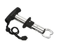 PATIKIL Pescado Labio Pinza, Inoxidable Acero T-Forma Mango Pescado Agarre Agarrador Soporte para Pesca, Negro