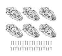 PATIKIL Pestillo de Palanca de Estilo Retro con Pico de Pato 6 Piezas Cierres Metálicos Pequeños Vintage con Tornillo de Montaje para Caja de Joyería Caja de Madera Manualidades Plateado