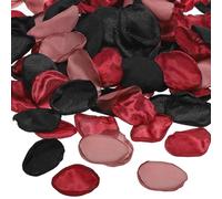PATIKIL Pétalos de Rosa, 200Pcs Pétalos de Flores Seda Artificiales Falsos para Esparcir por Boda, Fiestas, Pedidas, Decoración de Mesa de la Ducha Nupcial, Mezcla de Negro y Rojo