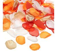 PATIKIL Pétalos de Rosa, 200Pcs Pétalos de Flores Seda Artificiales Falsos para Esparcir por Boda, Fiestas, Pedidas, Decoración de Mesa de Ducha Nupcial, Mezcla de Naranja