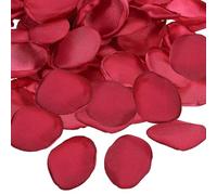 PATIKIL Pétalos de Rosa, 200Pcs Pétalos de Flores Seda Artificiales Pétalos de Rosa Falsos para Esparcir por Boda, Fiestas, Pedidas, Decoración de Mesa de Ducha Nupcial, Púrpura Rojo