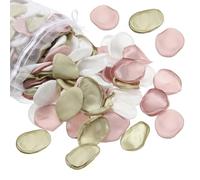 PATIKIL Pétalos de Rosa de Seda, Paquete de 300 pétalos de Flores Artificiales, pétalos de Flores Falsas para Bodas, Mesa de Cena, esparcimiento de pasillos, Rosa Loto/Verde Claro/Blanco