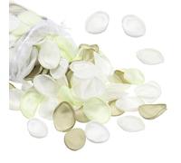PATIKIL Pétalos de Rosa de Seda, Paquete de 500 Pétalos de Flores Artificiales, Pétalos de Flores Falsas para Bodas, Mesa de Cena, Esparcimiento, Verde/Verde Claro/Blanco Crema