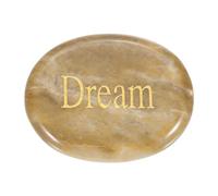 PATIKIL Piedra De Ansiedad Natural Para El Pulgar, Piedra De Cristal Ovalada De 1.7"x1.3" Con Palabras, Cristales Para Ansiedad Para Mujeres, Regalo De Meditación, Topacio(Sueño)