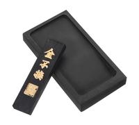 PATIKIL Piedra de Tinta China de 4 Pulgadas con Barra de Tinta, Bandeja Rectangular de Piedra de Tinta para Práctica de Caligrafía Tradicional, Pintura y Dibujo, Color Negro