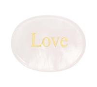 PATIKIL Piedra Natural Anti-Estrés Para El Pulgar, Piedra Cristal Ovalada 1.7"x1.3" Con Palabras Inspiradoras, Cristales Para Ansiedad Regalos Para Mujeres Meditación, Cuarzo Rosa(Amor)