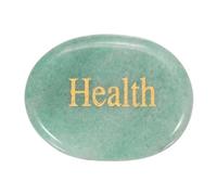 PATIKIL Piedra Natural Anti-Estrés Para Pulgar, Óvalo Cristal 1.7"x1.3" Con Palabras Inspiradoras, Piedra Bolsillo Para Ansiedad Regalos Para Mujeres Meditación, Aventurina Verde(Salud)
