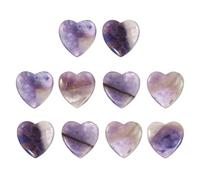 PATIKIL Piedras De Cristal En Forma De Corazón, 10 Piezas De Cuarzo Rosa Natural Pulido, Piedras Preciosas De Amor, Juego Al Por Mayor Para Equilibrio, Meditación, Regalos, Morado Oscuro