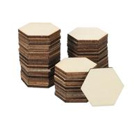 PATIKIL Piezas de Madera de 30 Mm Paquete de 100 Formas Hexagonales de Madera sin Terminar Recortes de Madera en Blanco Adornos Naturales Para Proyectos de Manualidad Navideña