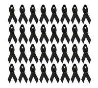 PATIKIL Pines de Cinta, 100 Unidades de Cinta de Concienciación Negra de Satén con Imperdibles para el Día Internacional