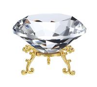 PATIKIL Pisapapeles De Cristal Con Forma De Diamante 100mm / 3.94" Pisapapeles De Cristal Con Base De Metal Dorado 25 Para Decoración De Escritorio En Casa Transparente