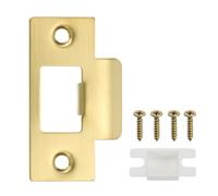 PATIKIL Placa de Cierre de Puerta de 2-3/4", 1 Pieza Placa de Cierre de T de Acero Inoxidable para Perno de Cierre, Placa Trasera de Puerta con Tornillos para Uso en Puertas, Dorado