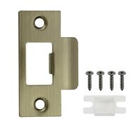 PATIKIL Placa de Cierre de Puerta de 2-3/4", 1 Pieza Placa de Cierre de T de Acero Inoxidable para Perno Muerto, Placa Trasera de Puerta con Tornillo para Uso en Puertas, Bronce