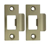 PATIKIL Placa de Cierre de Puerta de 2-3/4", 2 Piezas Placa de Cierre de T de Acero Inoxidable para Perno de Cierre, Placa Trasera de Puerta para Uso en Puertas, Bronce