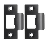 PATIKIL Placa de Cierre de Puerta de 2-3/4", 2 Piezas Placa de Cierre de T de Acero Inoxidable para Perno de Cierre, Placa Trasera de Puerta para Uso en Puertas, Negro