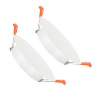 PATIKIL Placa de Cubierta de Techo Metálica de 3.3", 2 Piezas Moldura de Luz Empotrada Montaje en Pared para Agujero de Foco con Adecuado para Aberturas Redondas de 3.5-4.1", Blanco Mate