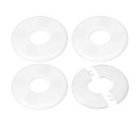 PATIKIL Placa de Cubierta Dividida de Pared, 34.5mm, 4Pcs de Cubierta de Placa, ABS Redondas Autoadhesivas, Hebilla para Decoración de Grifo de Tubería de Agua,Blanco